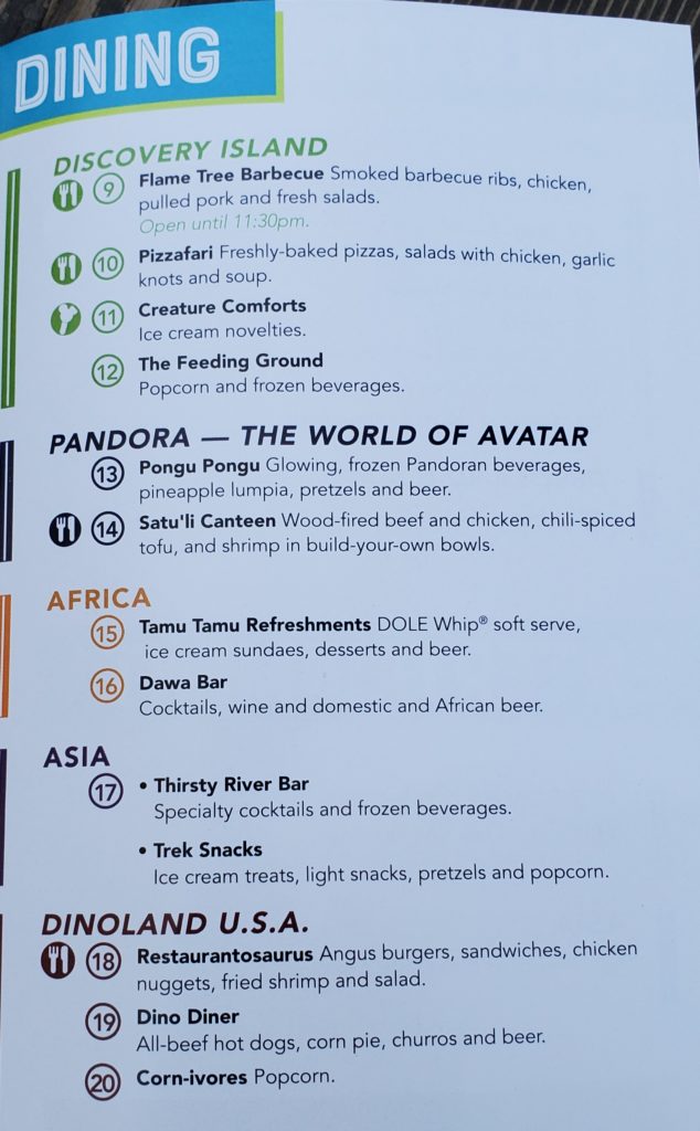 Animal kingdom moonlight magic dining